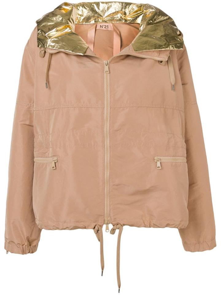Nº21 Metallic Hood Jacket - Neutrals