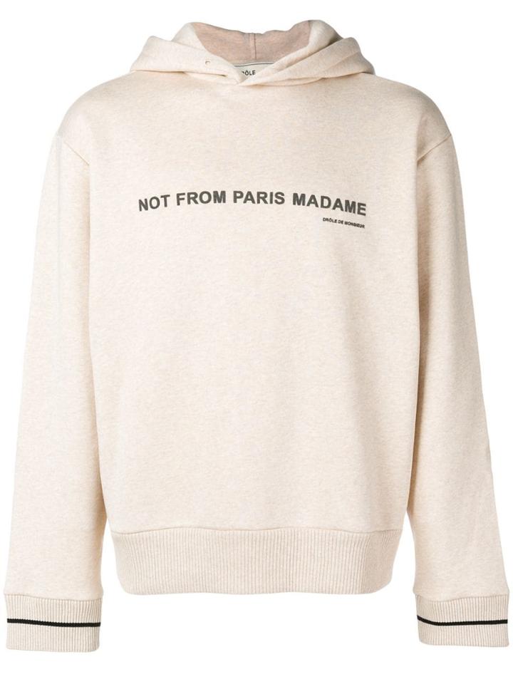 Drôle De Monsieur 'not From Paris Madame' Hoodie - Nude & Neutrals