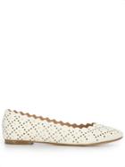 Chloé Scalloped Edge Ballerina Shoes - Neutrals