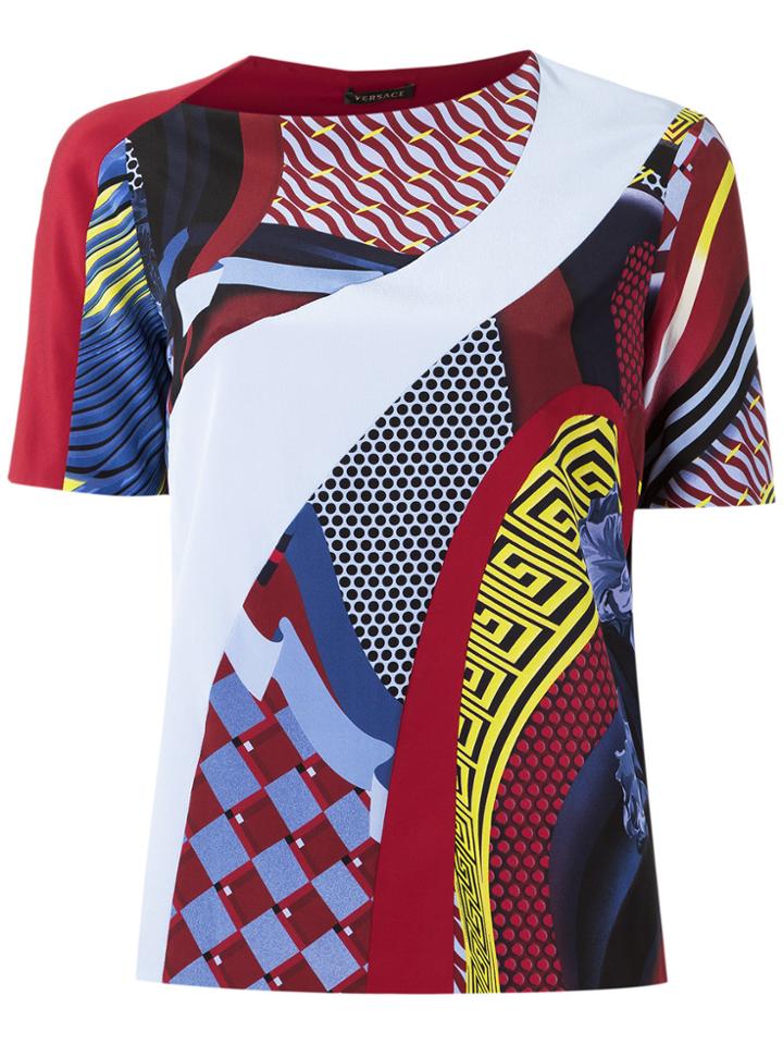 Versace Color Block Print T-shirt - Multicolour