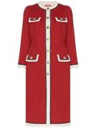 Gucci Collarless Wool Coat - Red