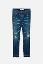 Ami Alexandre Mattiussi Distressed Carrot Fit Jeans, Men's, Size: 34, Blue, Cotton