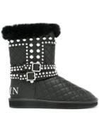 Philipp Plein Studded Quilted Boots - Black