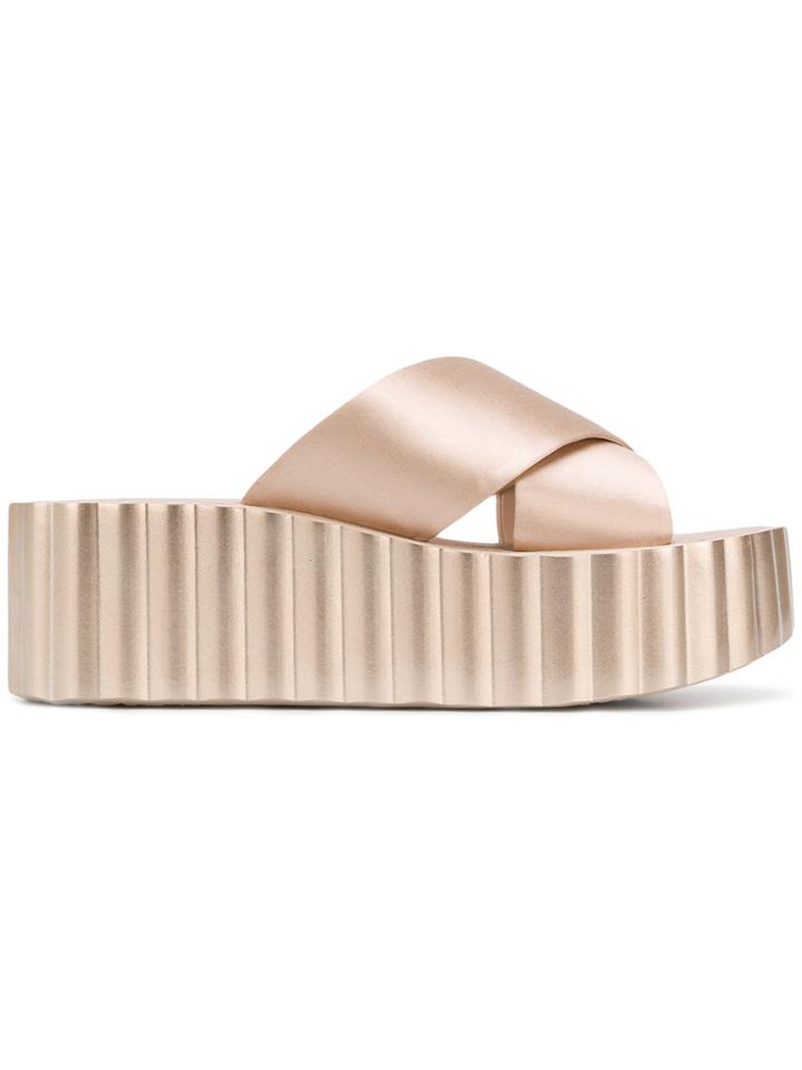 Tory Burch Scallop Wedge Slides - Nude & Neutrals