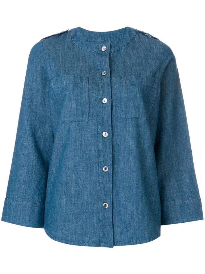 A.p.c. Buttoned Denim Blouse - Blue