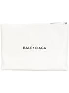 Balenciaga Logo Clutch Bag - White
