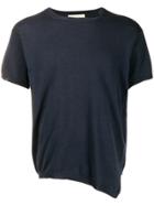 Maison Flaneur Asymmetric Knitted T-shirt - Blue