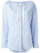 Theory Off Shoulder Shirt, Women's, Size: Medium, Blue, Cotton/spandex/elastane