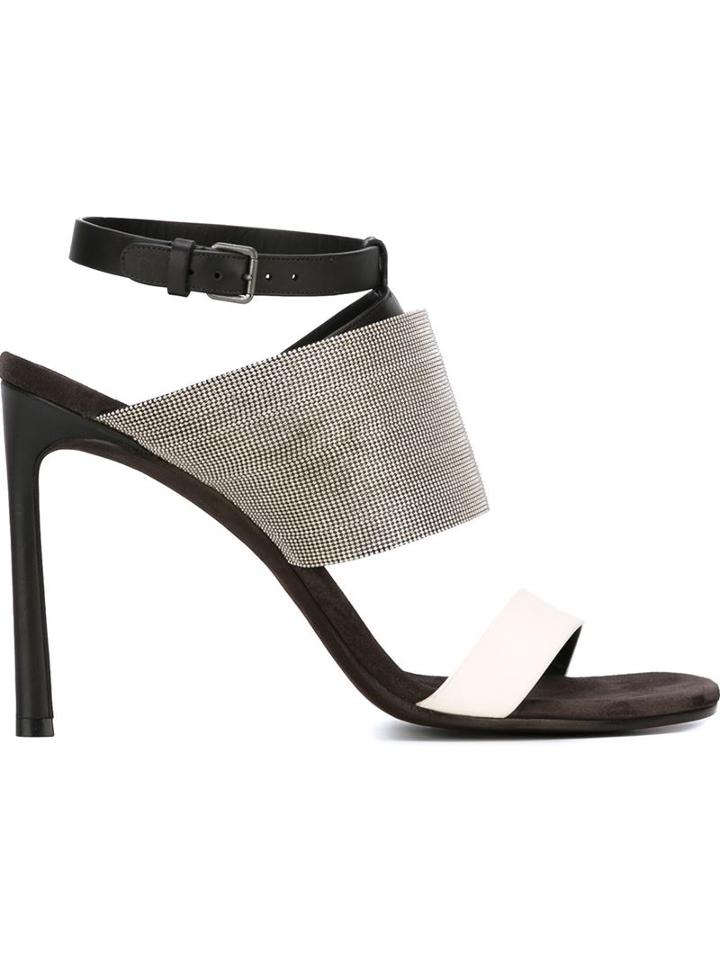 Brunello Cucinelli Metallic Strap Detail Sandals