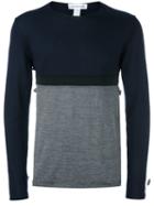 Comme Des Garçons Shirt Cut-out Detail Sweater, Men's, Size: Medium, Blue, Wool