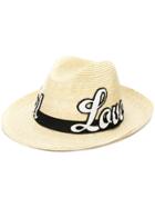 Dolce & Gabbana Love Embroidered Sun Hat - Neutrals