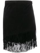 Jessie Western Fringed Mini Skirt - Black