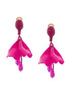 Oscar De La Renta Small Impatiens Earrings - Pink & Purple