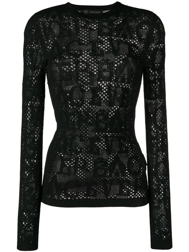 Versace Slim Fit Knitted Top - Black