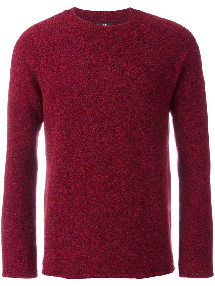 Ps By Paul Smith Crew Neck Flocked Jumper, Men's, Size: Large, Red, Merino/polyamide/cotton