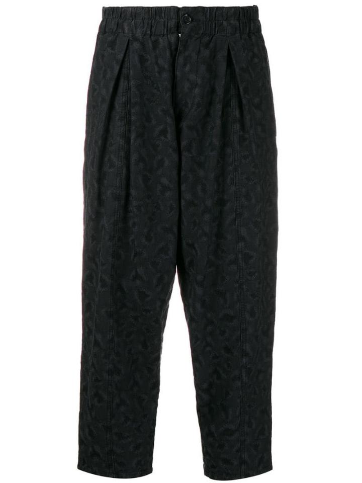 Ymc Cropped Embroidered Trousers - Black