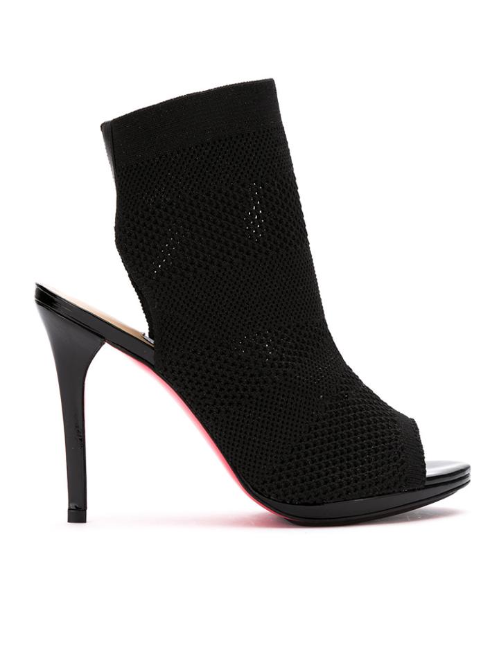 Zeferino Knitted Ankle Boots - Black