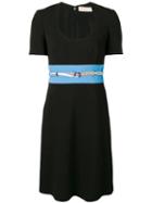 Emilio Pucci Contrast Belted Black Dress
