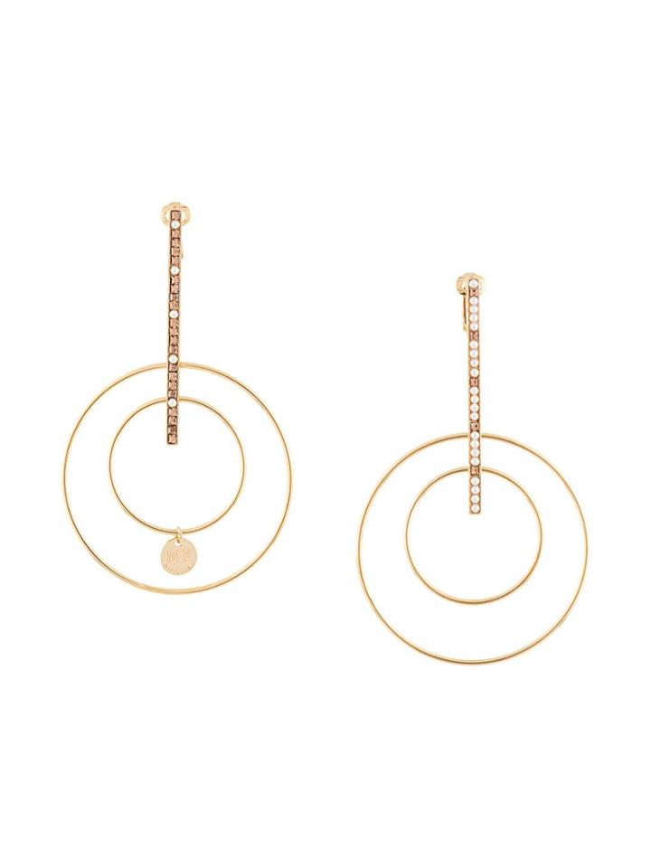 Melissa Kandiyoti Double Hoop Drop Earrings - Gold