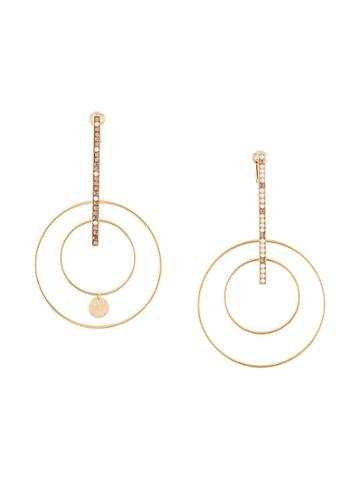Melissa Kandiyoti Double Hoop Drop Earrings - Gold