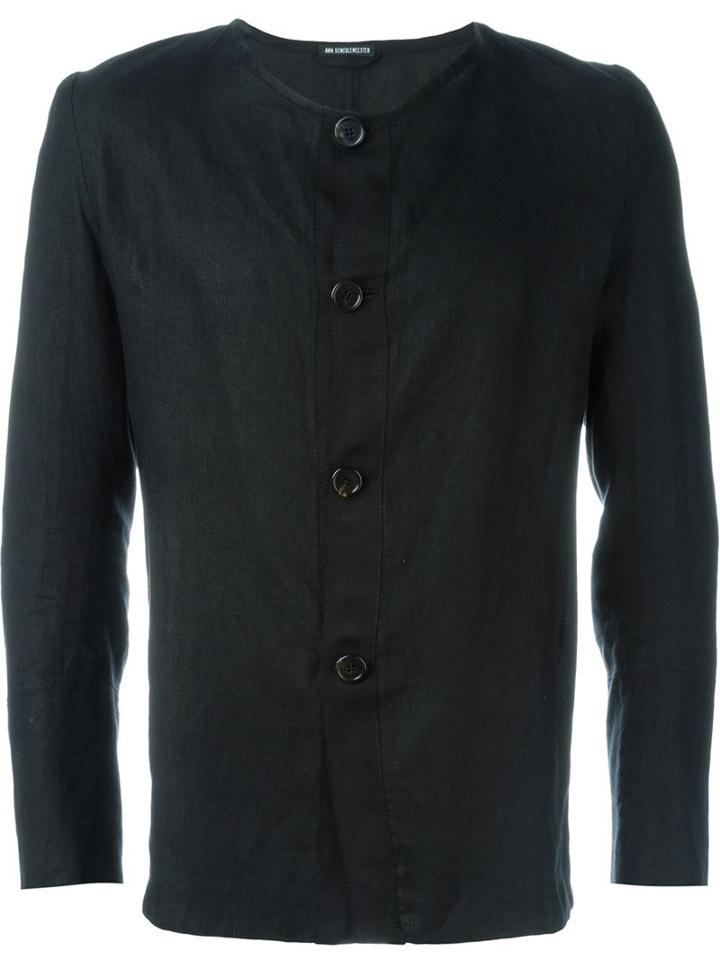 Ann Demeulemeester Buttoned Jacket, Men's, Size: Xl, Black, Hemp/cotton/rayon