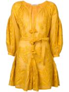 Vita Kin Tassel V-neck Dress - Yellow & Orange