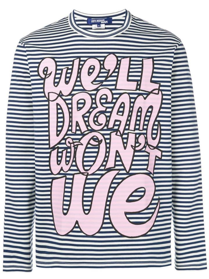 Junya Watanabe Man Printed Long-sleeved Sweatshirt - Blue