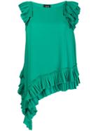 Liu Jo Asymmetric Pleated Trim Top - Green