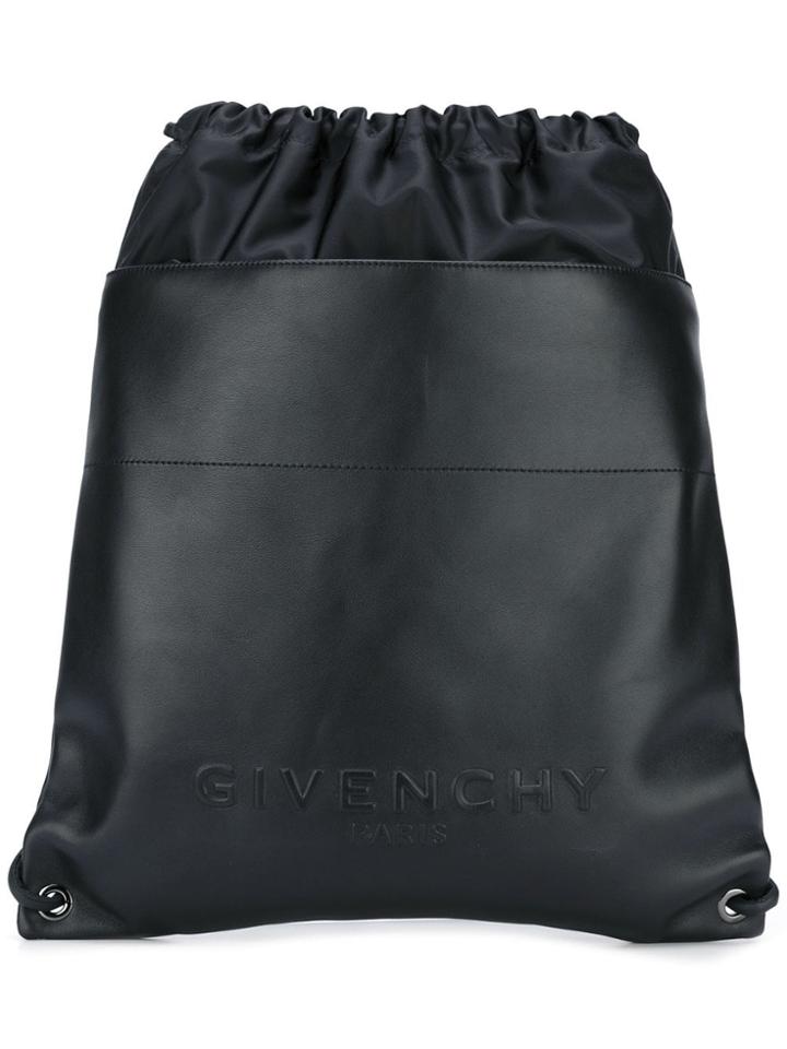 Givenchy Logo Embossed Backpack - Black
