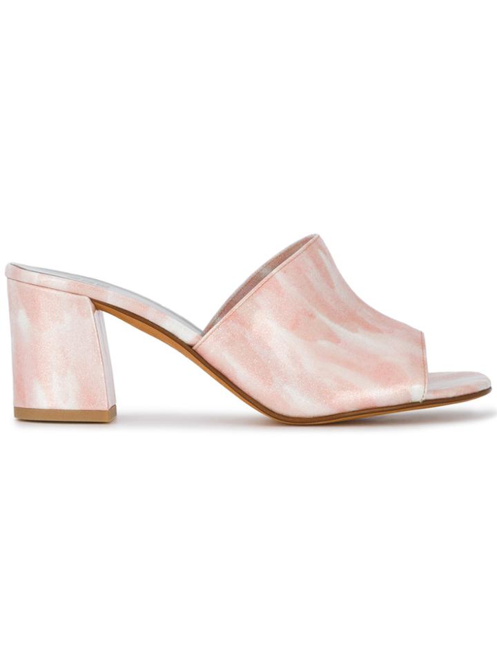 Maryam Nassir Zadeh Pink Patent Tortoise Mar 70 Mules - Pink & Purple