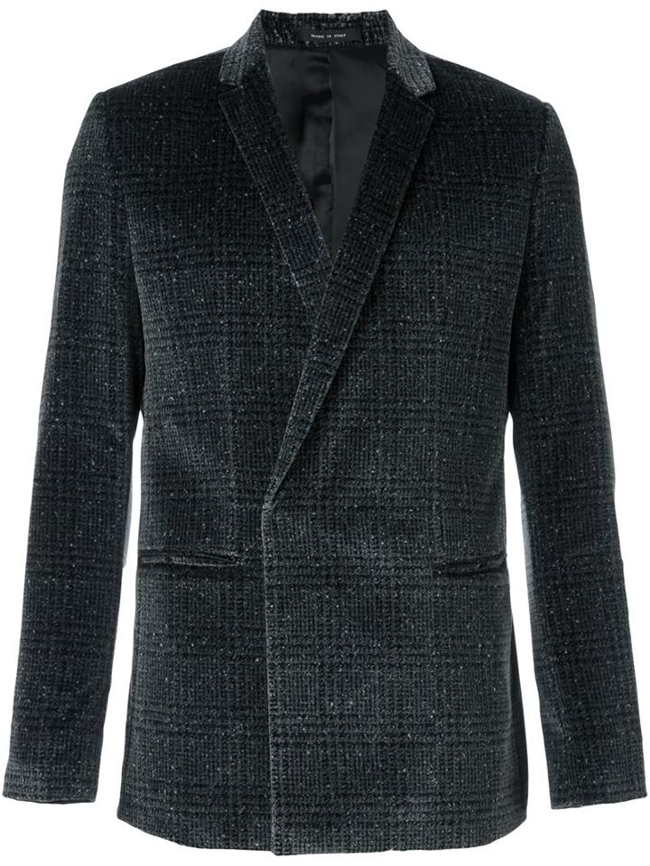 Emporio Armani Tweed Blazer, Men's, Size: 46, Grey, Cotton/polyester