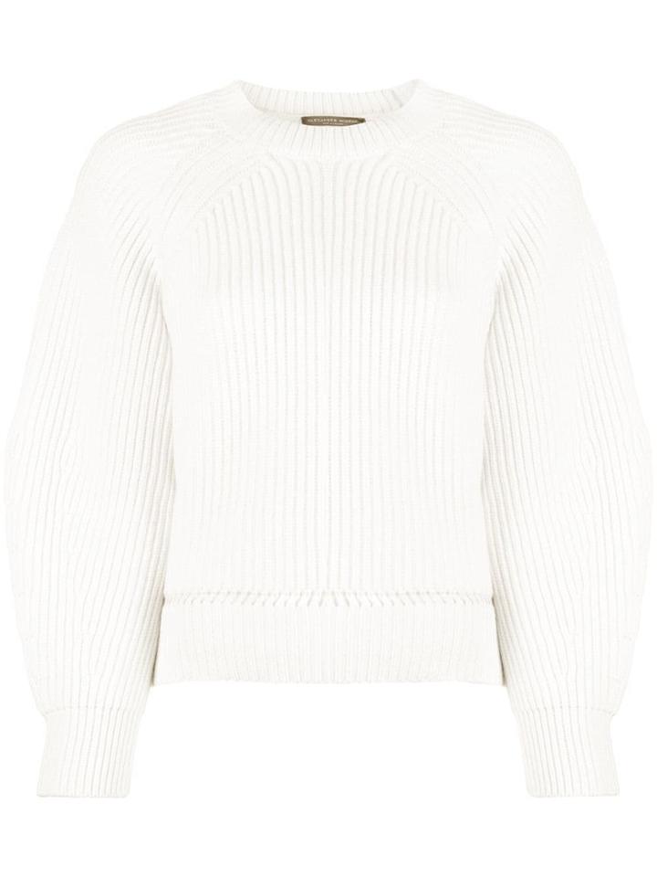 Alexander Mcqueen Ribbed Knit Jumper - White