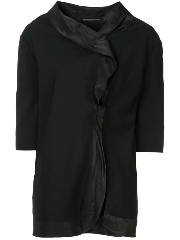 Yohji Yamamoto Vintage Short-sleeve Asymmetric Shirt - Black