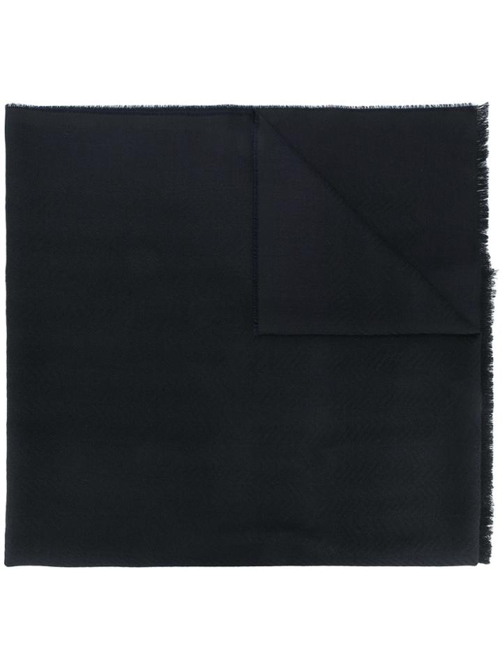 Ermenegildo Zegna Jacquard Fringe Scarf - Blue