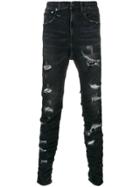 R13 Marbled Ripped Jeans - Black