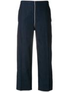 Cédric Charlier Wide Leg Cropped Trousers - Blue