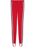Gucci - Jersey Stirrup Legging With Web - Women - Cotton/polyester - Xs, Red, Cotton/polyester