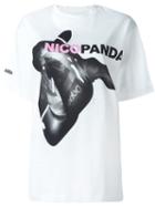 Nicopanda 'nicopanda Centered' Printed T-shirt, Women's, Size: Xs, White, Cotton