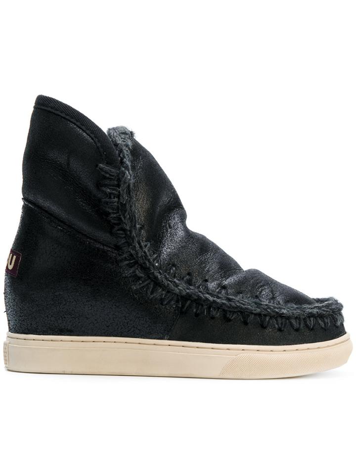 Mou Concealed Heel Boots - Black