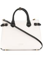 Burberry - Banner Tote - Women - Cotton/leather - One Size, White, Cotton/leather