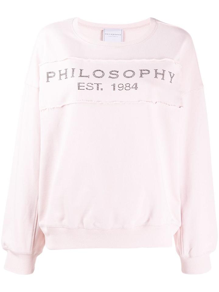 Philosophy Di Lorenzo Serafini Embellished Logo Sweatshirt - Pink