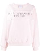 Philosophy Di Lorenzo Serafini Embellished Logo Sweatshirt - Pink