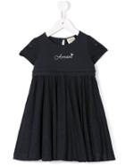 Armani Junior Embroidered Logo Dress, Girl's, Size: 6 Yrs, Blue