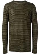 T By Alexander Wang Longsleeved Striped T-shirt, Men's, Size: L, Black, Linen/flax
