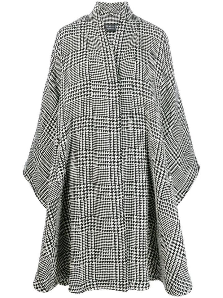 Gianluca Capannolo Oversized Houndstooth Cape - Black