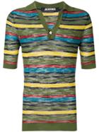 Jacquemus Striped Knitted Polo Shirt - Green