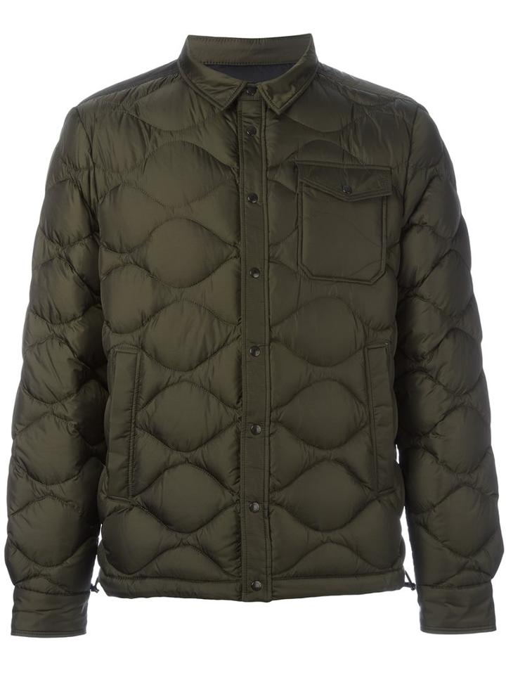 Moncler Quilted Padded Jacket, Men's, Size: Xs, Green, Polyamide/goose Down/feather