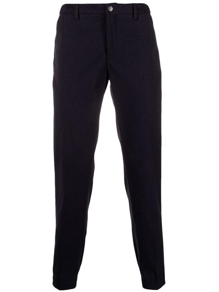 Incotex Houndstooth-print Tailored Trousers - Blue
