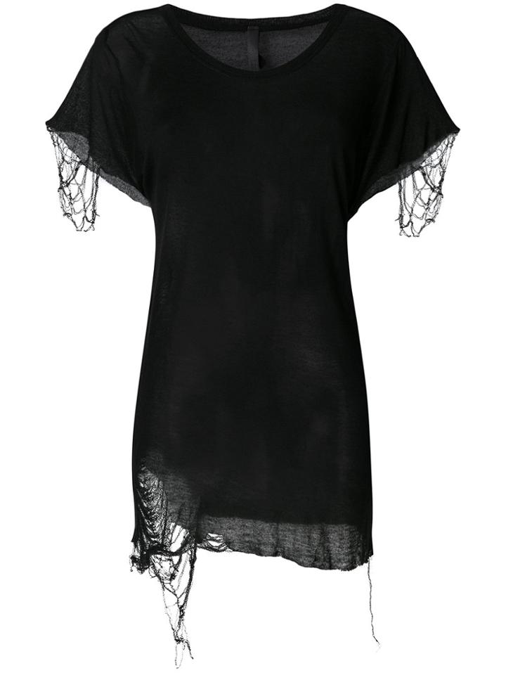 Barbara I Gongini Distressed Detail T-shirt - Black