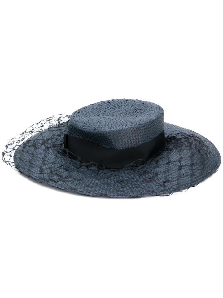 Misa Harada Mesh Detail Hat - Blue